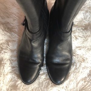 Naturalizer Dev Wide Calf Black Leather Boots